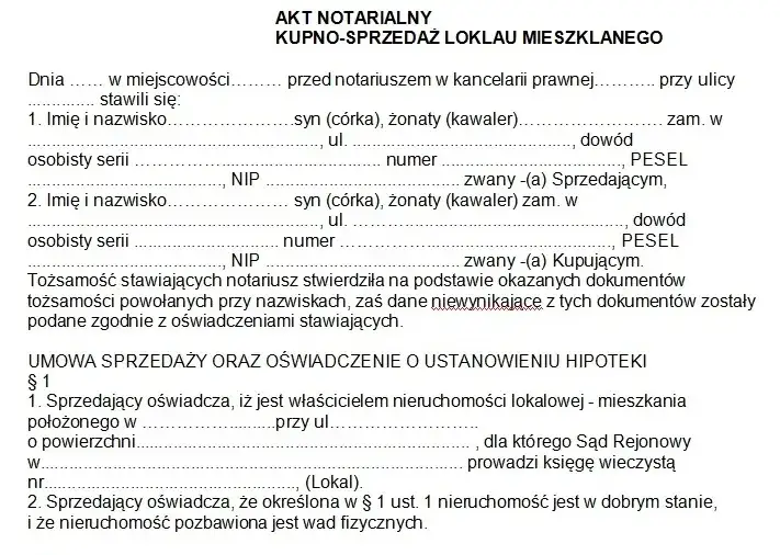 Dokumenty do sprzedaży mieszkania