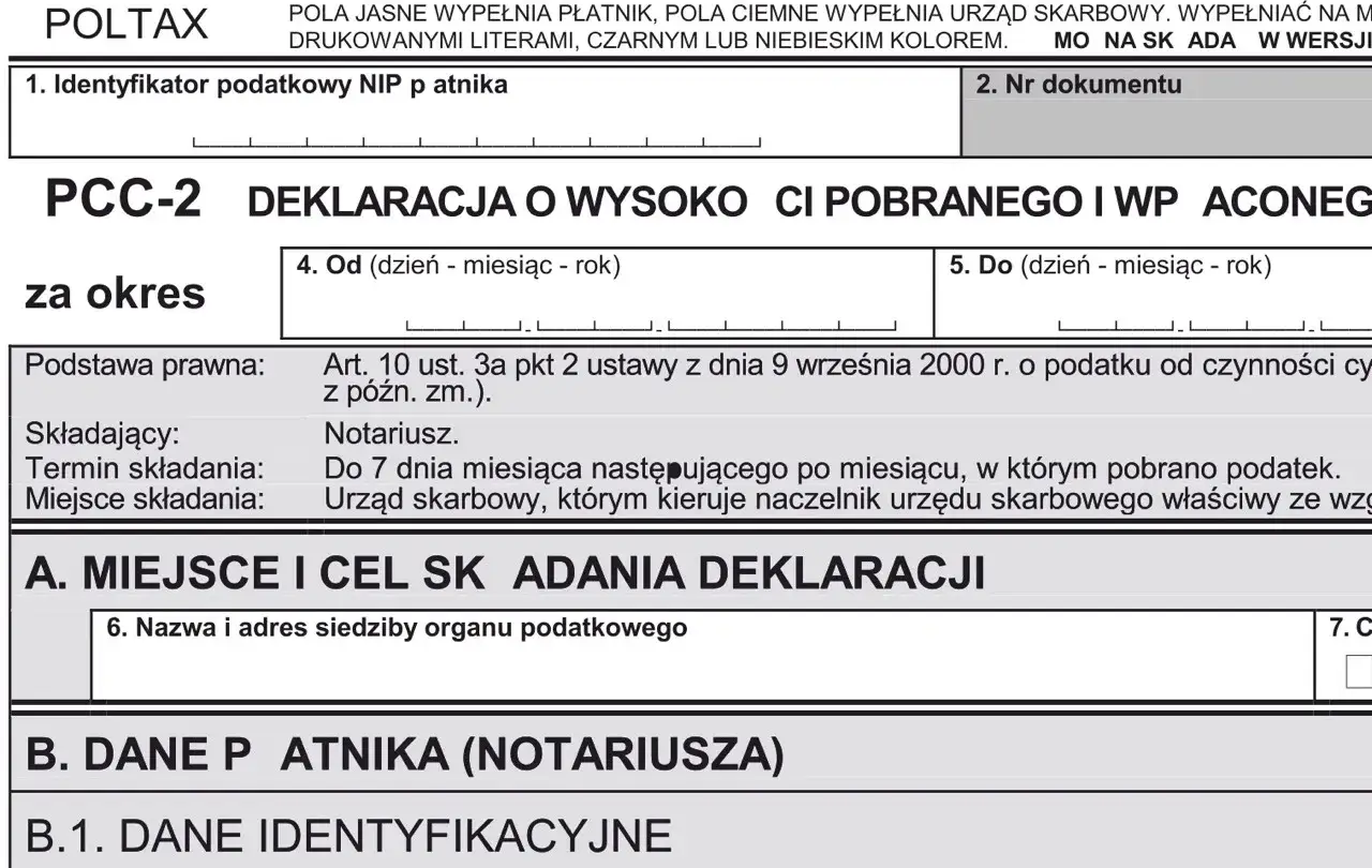 podatek PCC zakup mieszkania