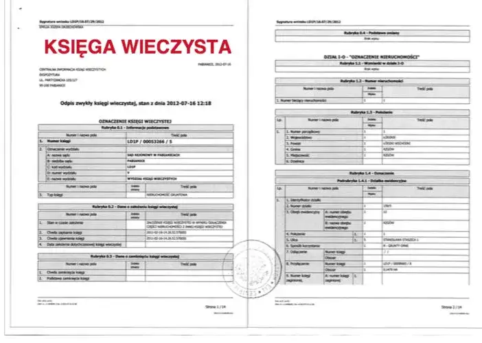 księga wieczysta deweloper