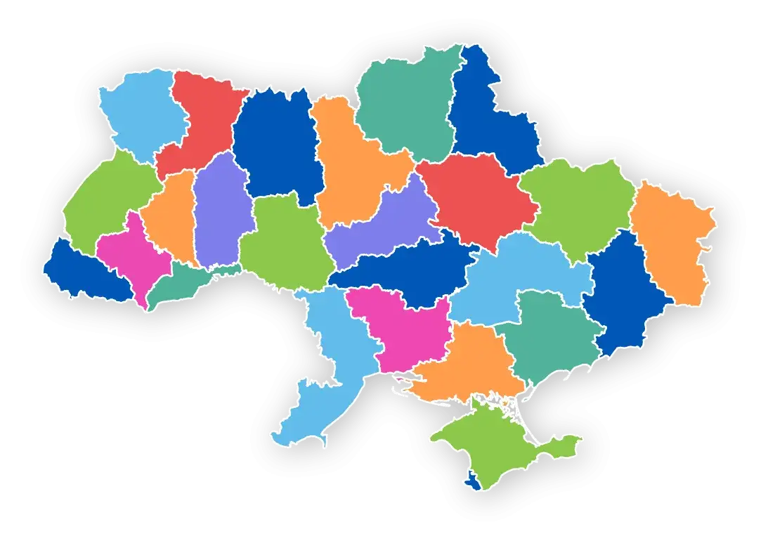 Mapa Ukrainy z zaznaczonymi strefami konfliktu, ryzyka inwestycyjne Ukraina
